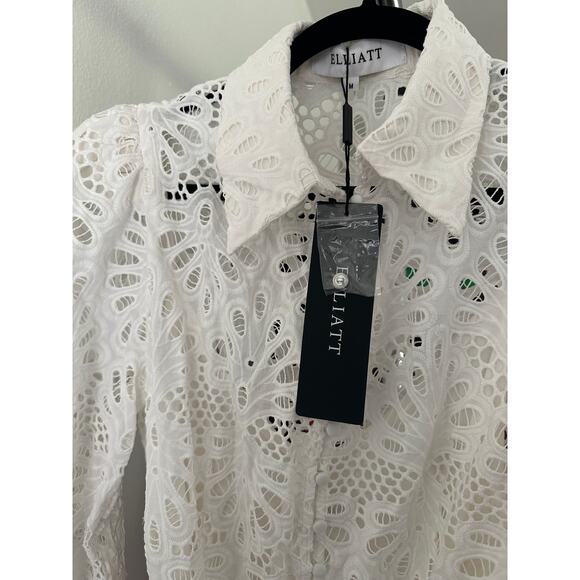 ELLIATT Carli Mini Shirtdress in Ivory - Picture 9 of 11